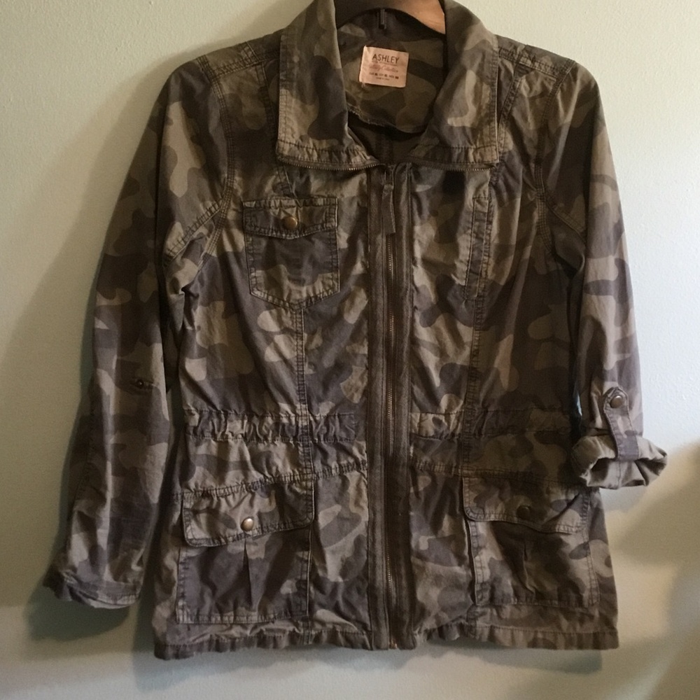 Ashley By 26 International Camo Jacket - Olive & Dark Taupe